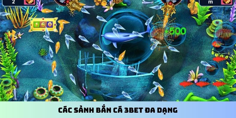 Các sảnh bắn cá 3BET đa dạng